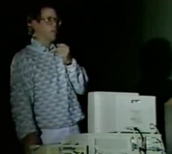 Photo of Bill Atkinson introducing HyperCard in 1987