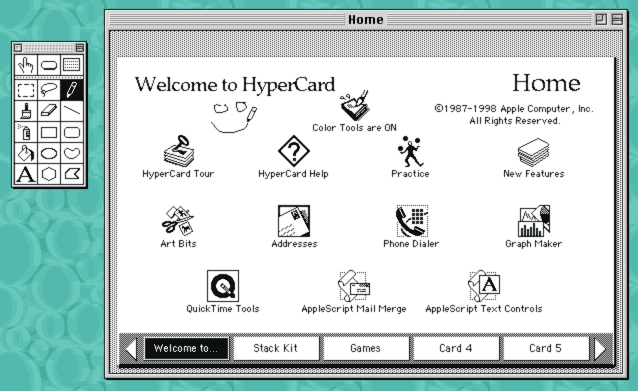 Screenshot of HyperCard painting tools