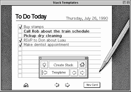 Screenshot of sample todo list card